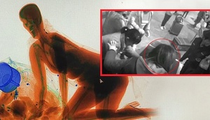 Çantasının oğurlanmasından qorxan qadın, X-ray cihazına girdi!