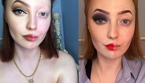 Üzünün yarısını makiyaj etdi, görün nələr yazdılar - FOTOLAR